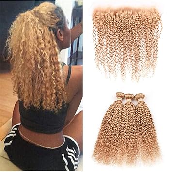 Amazon Com Vaovos Hair 27 Kinky Curly Hair Weaves With Lace
