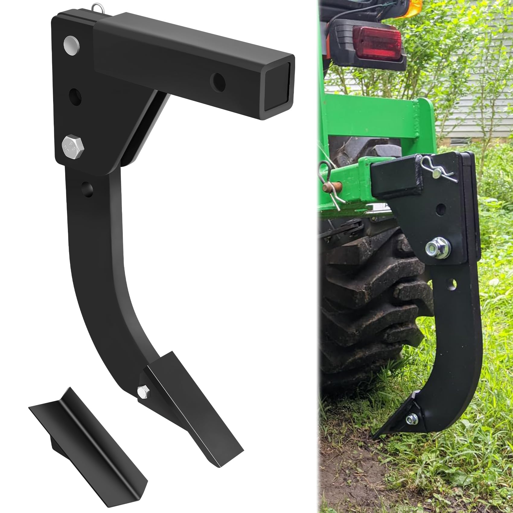 Photo 1 of Hitch Mounted Trencher Fits 3 Point Hitch, Heavy Duty Subsoiler, Hitch Mounted Ripper for ATV/UTV Tractor, Adjustable 16" Trenching Shank Plow, Thicken Trench Digger with 2pcs Replaceable Teeth
