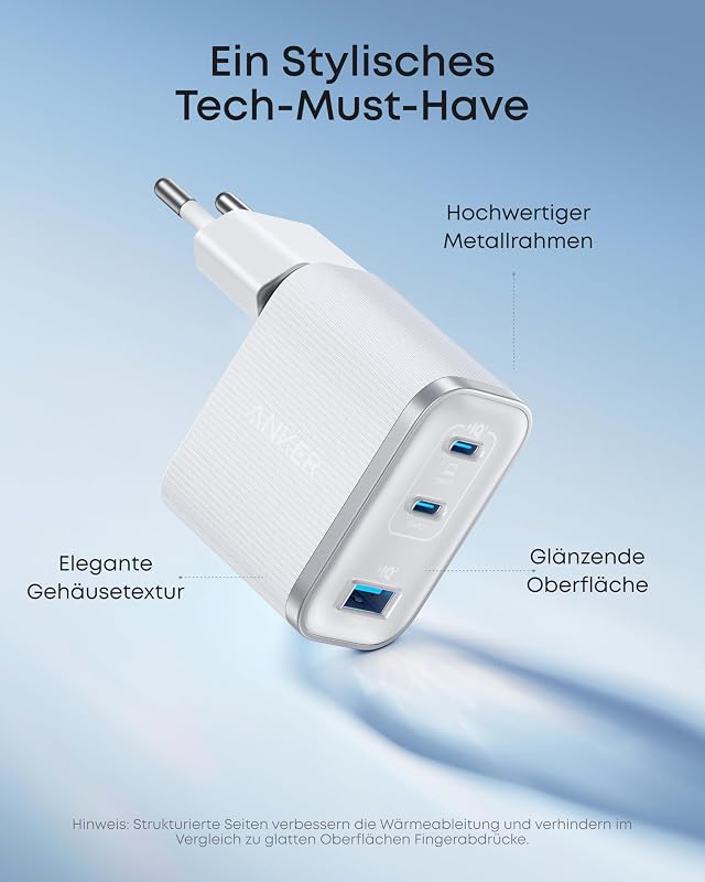 Nano 70W USB C Ladegerät, Laptop Ladegerät, 3-Port-Netzteil