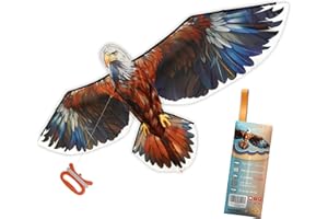 ORGCLDKT- 3D Lifelike Style Bird/Eagle Kite, Super Easy to Fly with, Ideal for Kids, Adults, Girls, Boys. Kites for The Beach, Grassland, Hiking