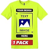 Gildan Custom T-Shirts - Personalized Unisex Crewneck Tee Shirt - Customize Your Image, Text & Photo - Men Women Adult
