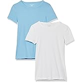Amazon Essentials Women's Slim-Fit Short-Sleeve Crewneck T-Shirt, Pack of 2