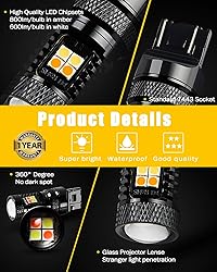 BRISHINE 7443 Switchback LED Bulbs Extremely Bright