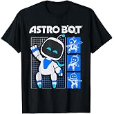 Astro Bot Pose Grid Collage with Logo Video Game T-Shirt