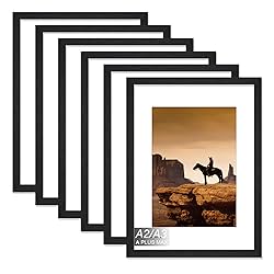 A PLUS MAX Black A2 Frame Set of 6, Engineered Wood