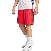 Adidas Men's Train Essentials Pique 3-Stripes Training Shorts, Pure Ruby/Black, Large/Tall
