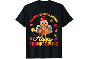 TURKEY THANKSGIVING APPAREL CO. Thankful Grateful Blessed Thanksgiving Turkey Women Girls T-Shirt