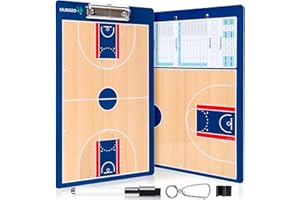 LRJRIZZO Basketball Dry Erase Coaches Clipboard, Basketball Clipboard for Coaches Double-Sided Basketball White Board for Coaches Writable and Erasable Basketball Dry Erase Board for Coaches Gift