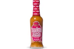 TABANERO Tabañero Scotch Bonnet Pepper Hot Sauce, 5 oz Bottle, All-Natural Gourmet Heat, Perfect for Tacos, Wings, Eggs, Gluten-Free, Vegan, Kosher, USA Made,