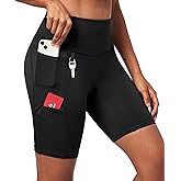 Ewedoos Biker Shorts Women Tummy Control with 4 Pockets No Front Seam Hiking Workout Spandex Shorts High Waisted UPF50+