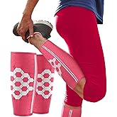 Sparthos Calf Compression Sleeves (Pair) – Leg Compression Socks for Men and Women – Shin Splint Calf Pain Relief Medical Leg Pain and Cramps Recovery Varicose (Pink-XL)