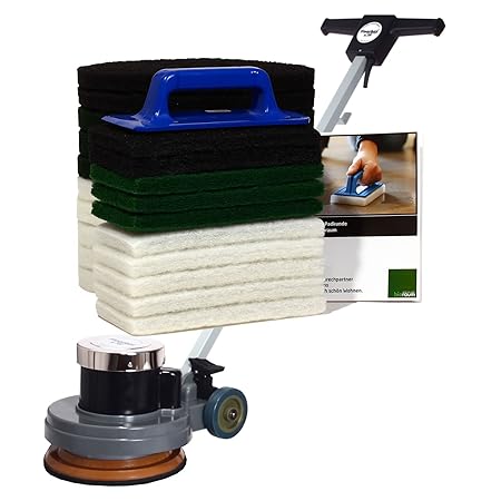 Floorboy XL 300 Universalset, Poliermaschine mit Treibteller, Superpads, einem praktischen Handpadhalter mit 10 Handpads, Anl