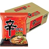 Nongshim Shin Ramyun Noodles, Spicy Korean Signature Instant Ramyun, Rich Beef Flavored Broth, Microwaveable, Korean Instant Noodles, 4.23 oz (Pack of 20), Packaging May Vary.