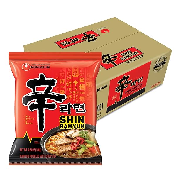 NONGSHIM SHIN RAMYUN NOODLES, SPICY KOREAN SIGNATURE INSTANT...
