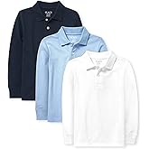 The Children's Place Boys Uniform Long Sleeve Pique Polo