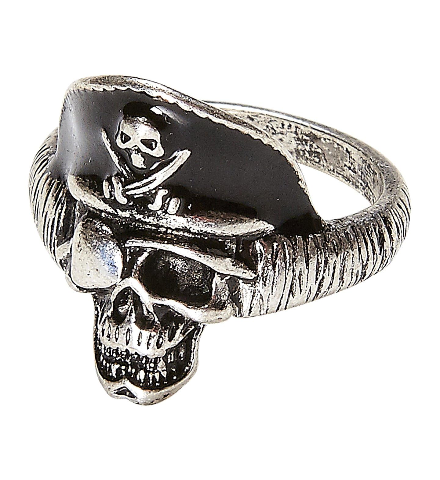 Pirate Captain Skull Ring Fancy Dress Multicoloured