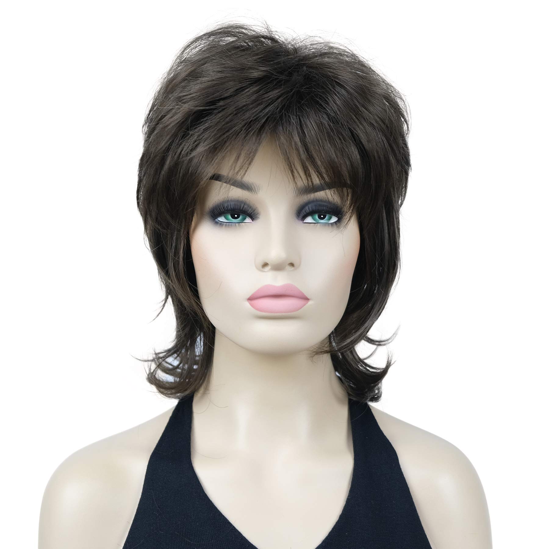 Lydell 16" Long Soft Shaggy Layered Wig Classic Cap Full Natural Synthetic Wigs (Light Chestnut Brown)