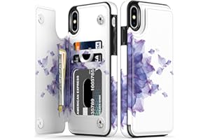 LETO Galaxy S20 FE Case,Luxury Flip Folio Leather Wallet Case Cover with Fashion Designs for Girls Women,Card Slots Kickstand,Phone Case Blooming Purple Flower