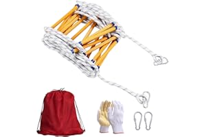 VANJUANWES 30ft Emergency Fire Escape Ladder 3 Story Safety Balcony Fire Rope Ladders Ladder for Home Window Railing Treehouse