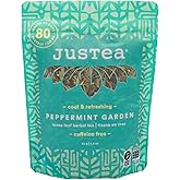 JusTea PEPPERMINT GARDEN | Loose Leaf Herbal Tea | Recyclable Refill Pouch | 40+ Cups (45g) | Caffeine Free | Award-Winning |
