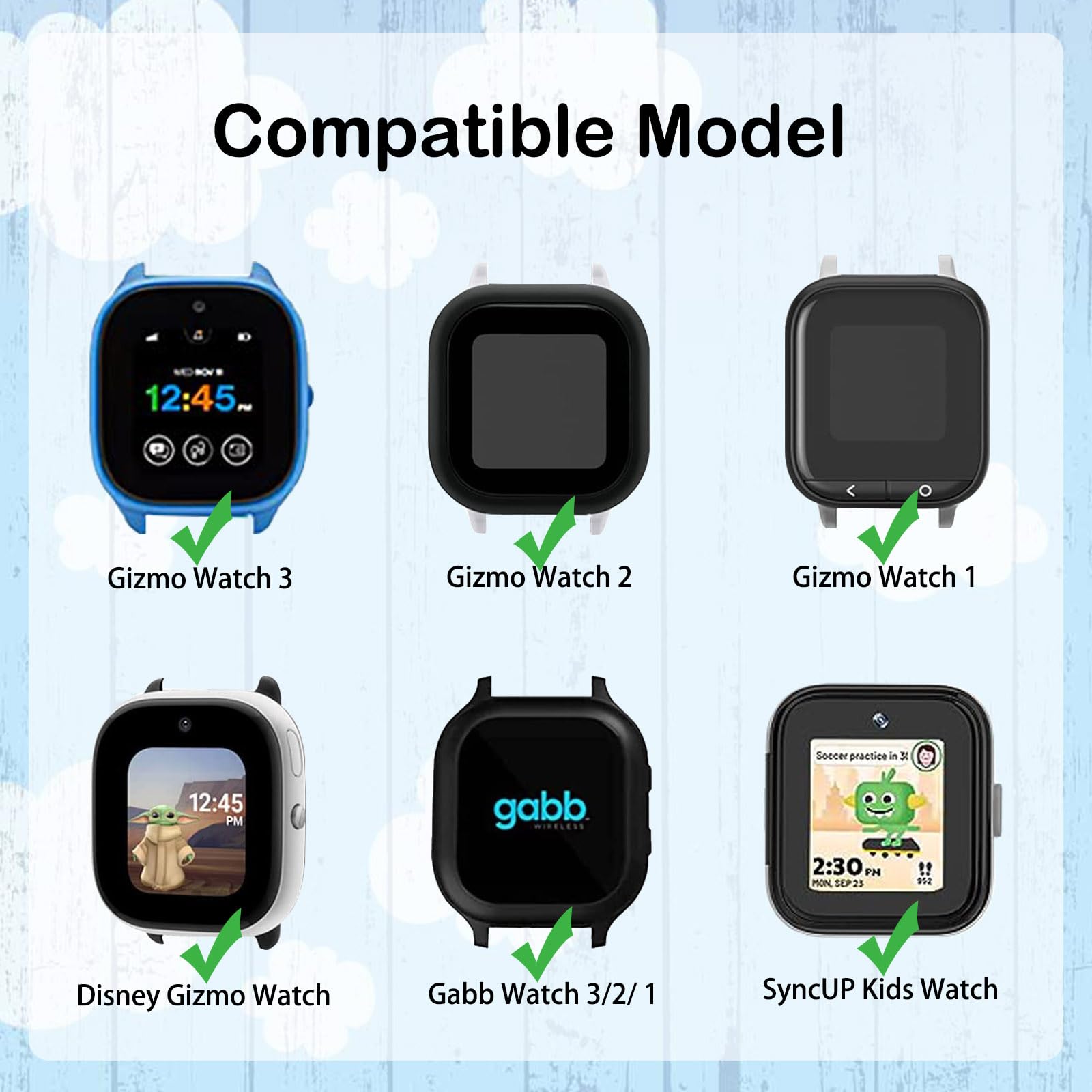 2 Pack Stretchy Nylon Band Compatible with Gizmo Watch 3 2 1/Gabb Watch 3 2 1/SyncUP/Cosmo JrTrack Band Soft Elastic Strap with Adjustable Buckle