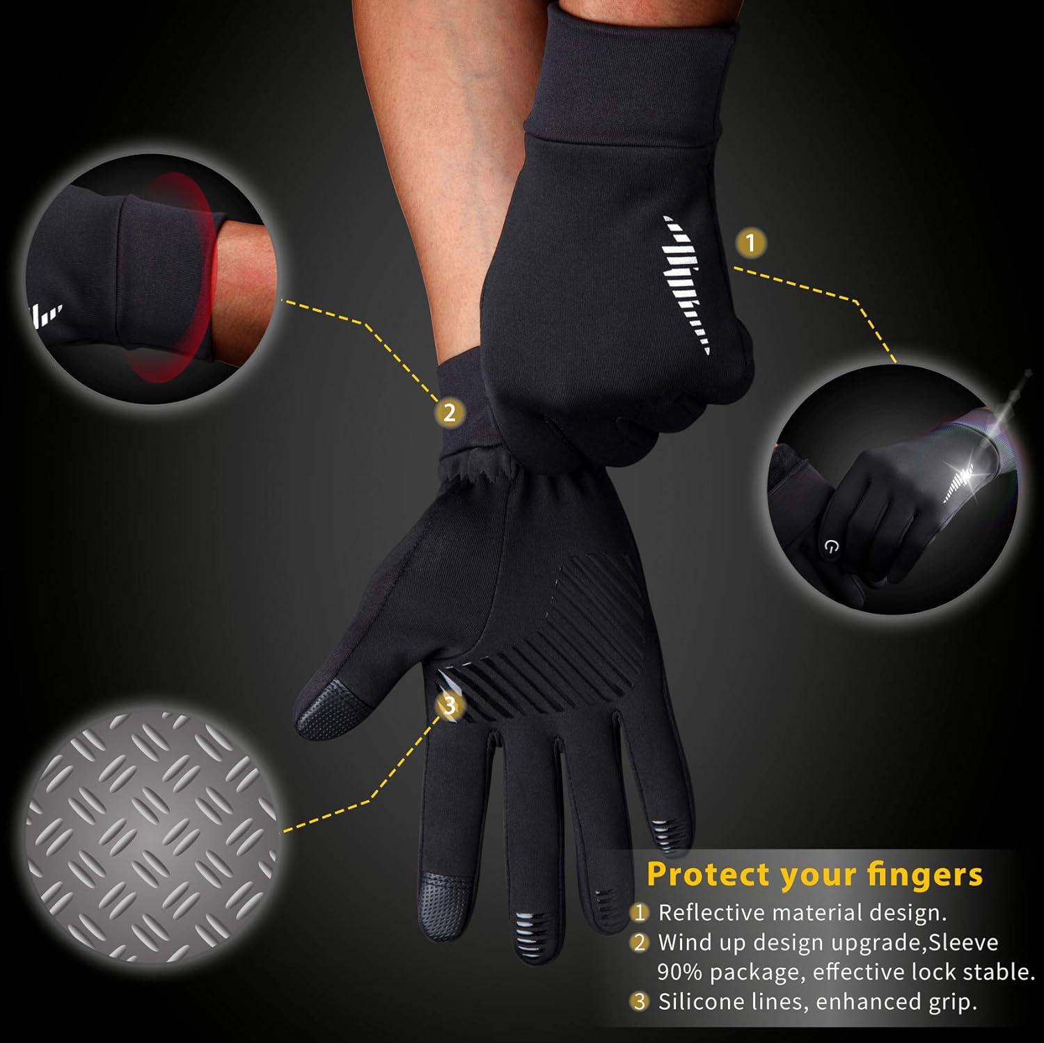 SIMARI Winter Gloves Men Women Touch Screen Glove Cold Weather Warm Gloves Workout Gloves Running Cycling Training: Clothing