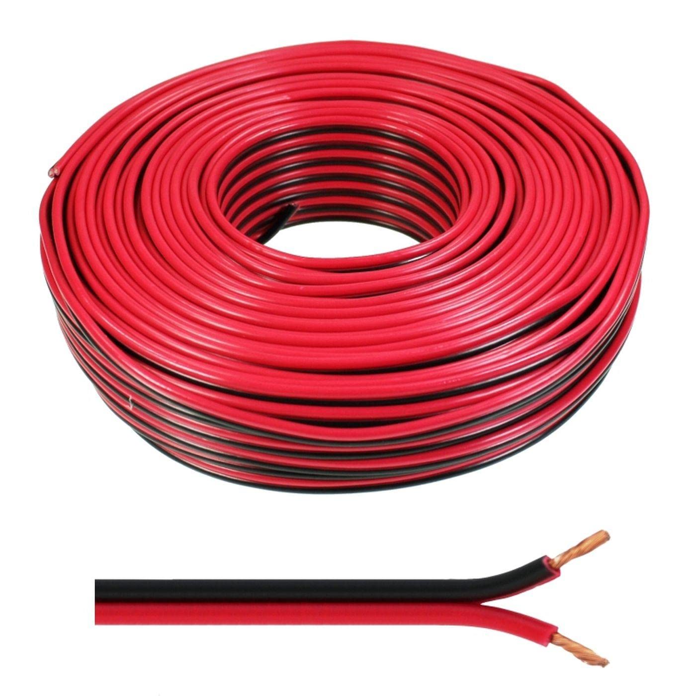 SeKi Speaker Cable 2 x 2.50 mm² - 50 m - Red/Black - CCA - Audio Cable - Speaker Cable