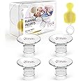Nursi Luna Flange Insert 21mm 4PCS for 24mm Flanges/Shield of Most Pumps, Flange Sizing Kit Silicone Breast Pump Flanges Insert with Storage Box, Cleaning Brush, Breastfeeding Essentials Kit for Moms