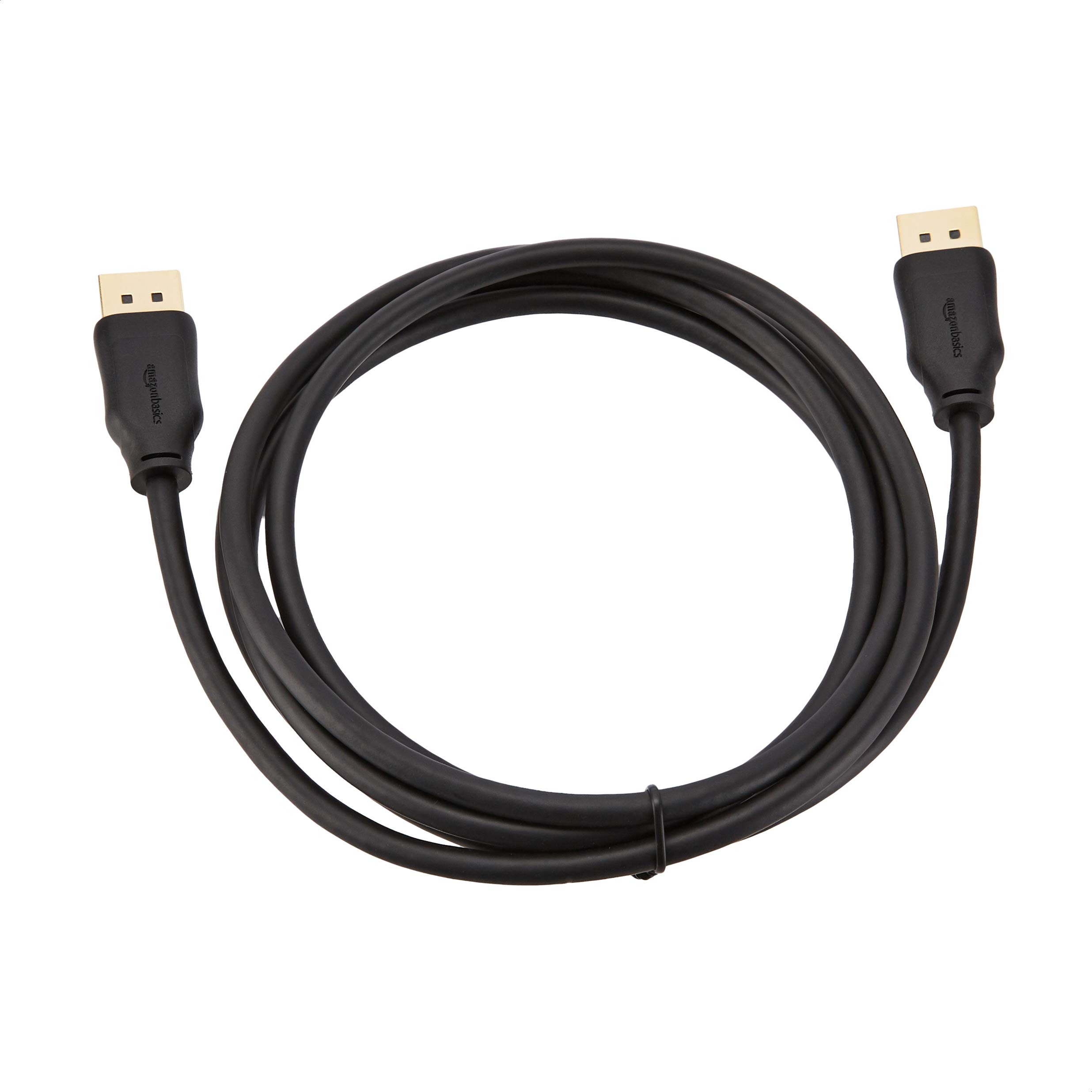 Amazon Basics DisplayPort 1.2 Cable, 21.6Gbps High-Speed, 4K@60Hz, 2K@165Hz, Gold-Plated Plugs, 6 Foot, Black