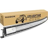 RIGIDON 52 Inch 675W Curved LED Light Bar, Triple Row Spot Flood Work Light | IP67 Waterproof, 12V/24V, 67500LM, Driving Off Road Lamp for Truck/4X4/SUV/ATV/UTV/Boat/Pickup/Car Roof Luggage Rack, Bumper