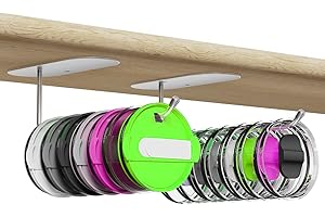 RUCHBA 2 Pack Tumbler Lid Organizer, Space Saving Self-Adhesive/Screw Drilling Lid Holder Fit Yeti Stanley Simple Modern Water Bottle Cup Lid for Cabinet