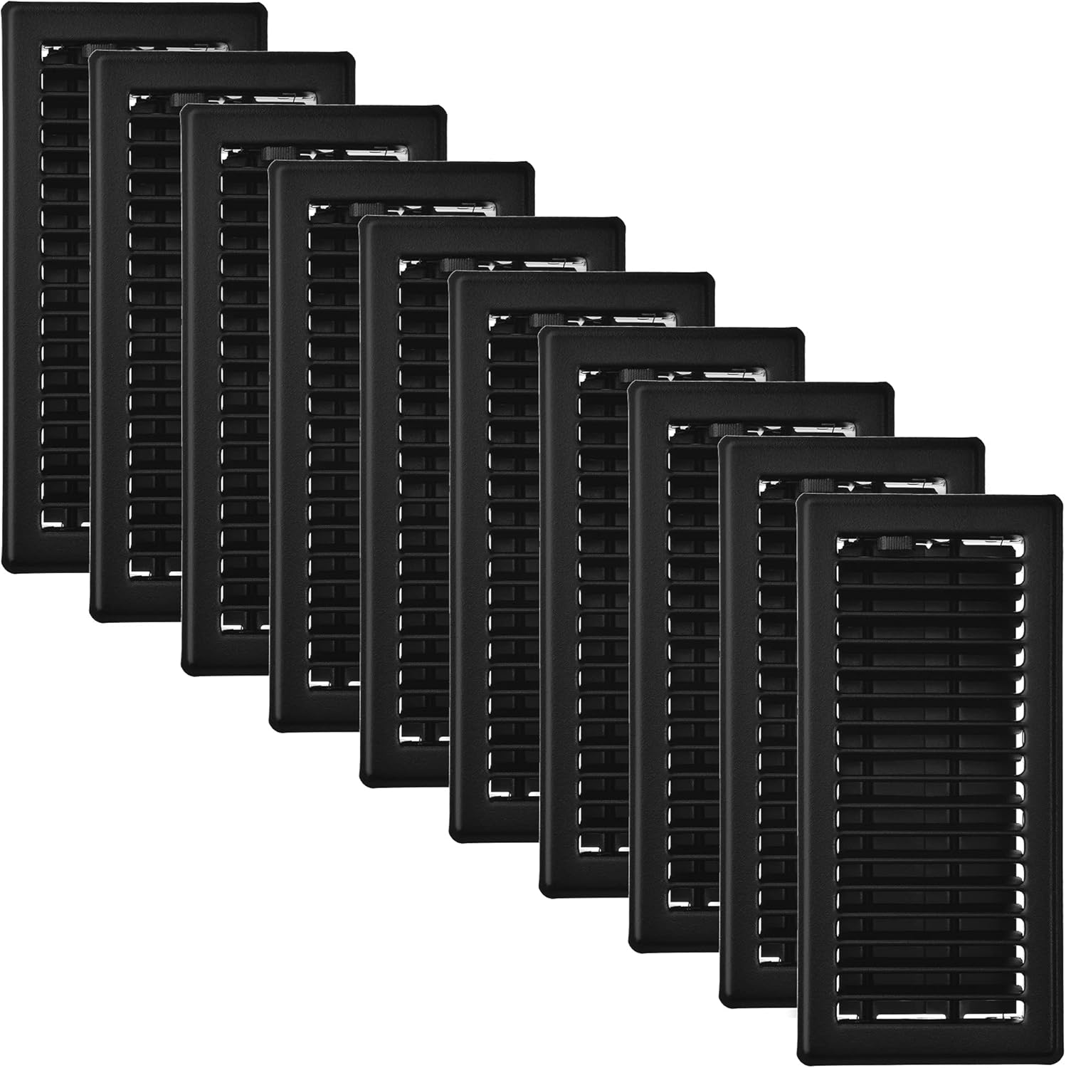 Registers, Grilles & Vents - Imperial RG2143 4 x 10-Inch Louvered Floor Register, Matte Black, 10 Pack
