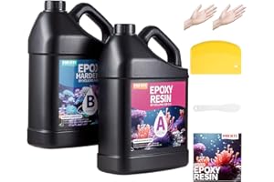 Pnente 2 Gallon Epoxy Resin Kit Crystal Clear Epoxy,No Bubble NoYellowing Casting Resin for River Tabletop, Art Crafts, Jewel