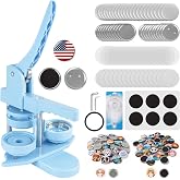 Happizza Button Maker Machine 58mm/2.25in, 2-in-1 Button Maker &amp; Magnet Maker Machine for Making Badges and Fridge Magnets, DIY Pin Maker Machine Kit with 50 Badge Parts &amp; 50 Magnet Making Supplies