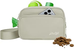 Runlight Dog Training Treat Pouch Fanny Pack,Dog Waist Belt,Dogs Walking Bag Crossbody with Poop Bags,Puppy Treat Bag Training Pouch (Khaki)