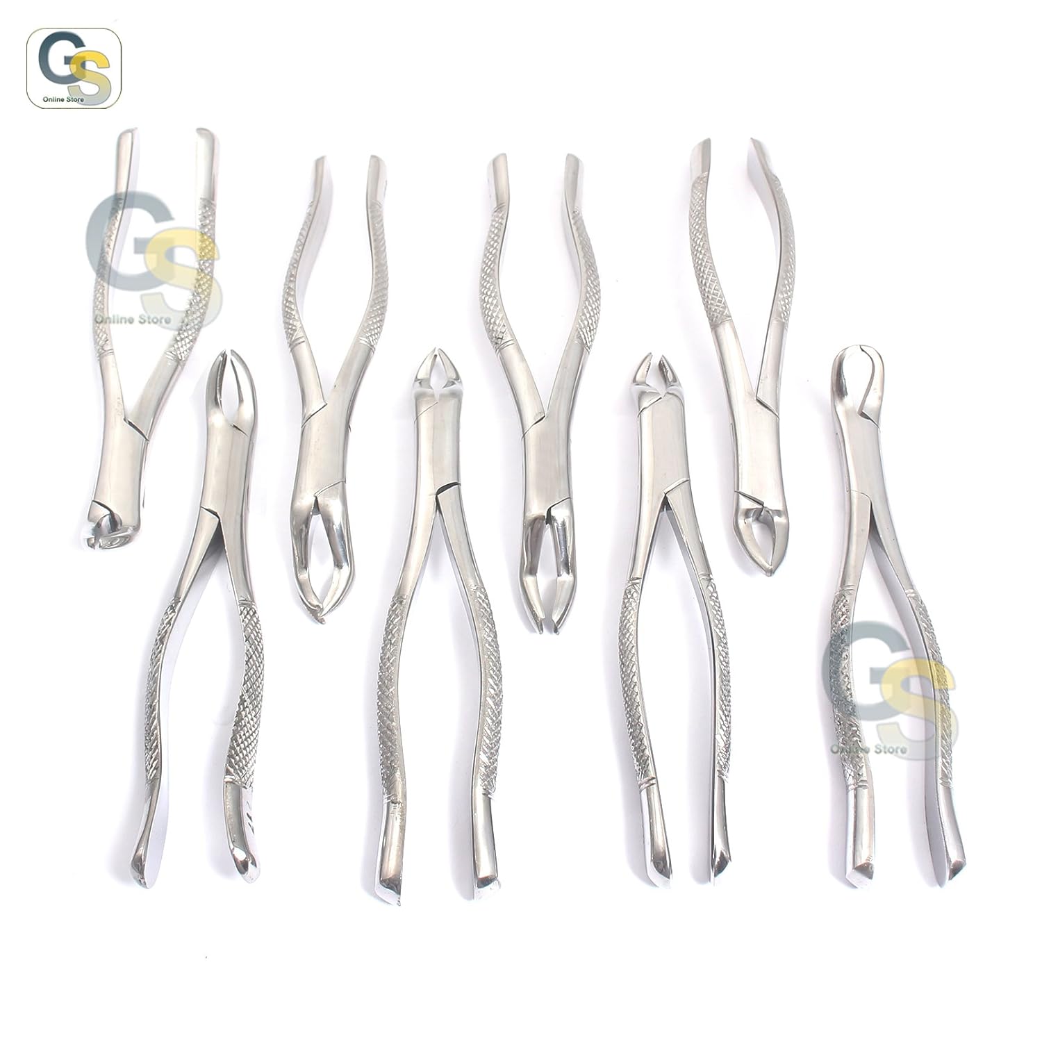 G.S New German Grade Stainless Set of 8 Each EXTRACTING