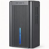 BEDRED Dehumidifier, 95Oz Dehumidifier for Home 1000 Sq.Ft | Quiet, Auto Shutoff, Sleep Mode, 7 Color Ambient Light for Bedroom, Bathroom, Basement (Deep Black)
