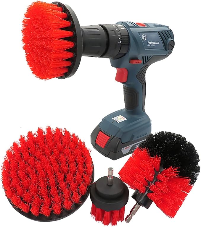 Clean the drill brush 4 Pcs Drill Brush Car Detailing Kit