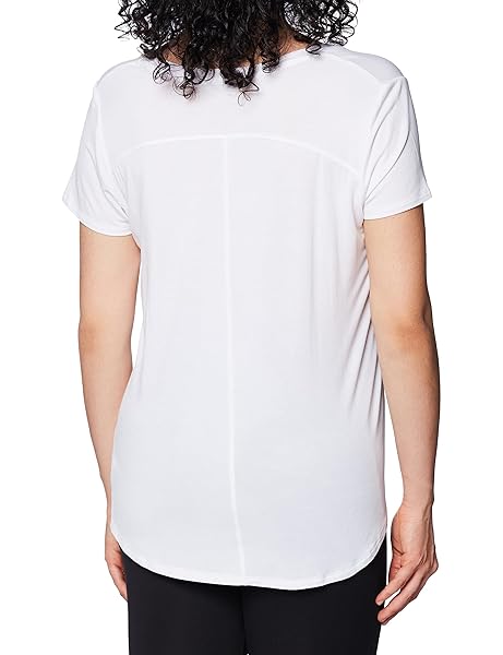 PRANA WOMEN’S FOUNDATION SHORT SLEEVE V-NECK T-SHIRT, WHITE, MEDIUM