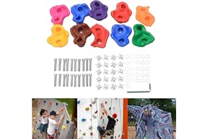 Saycker 10Pcs Rock Climbing Holds Set,Indoor & Outdoor Rock Wall Climbing Kit,with 22pcs Mounting Install Screws,Climbing Rocks for DIY Kids Play Set Use,Playground Accessories﻿
