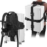 Luggage Backpack Conversion System Luggage Connector Straps &ndash; Cross Shaped External Frame Backpack with Handle, Quick-Release Lock, Backrest &ndash;Backpack Luggage Strap for Suitcase, Trolley, Handbag