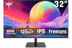 KTC 32 Inch 2K 120Hz Computer Monitor, IPS QHD 2560 x 1440p Monitor with Ultra-Thin Bezels, HDR10, Adaptive Sync, HDMI/Display Ports, Tilt Adjustable, Eyecare, Ideal for Office and Casual Gaming