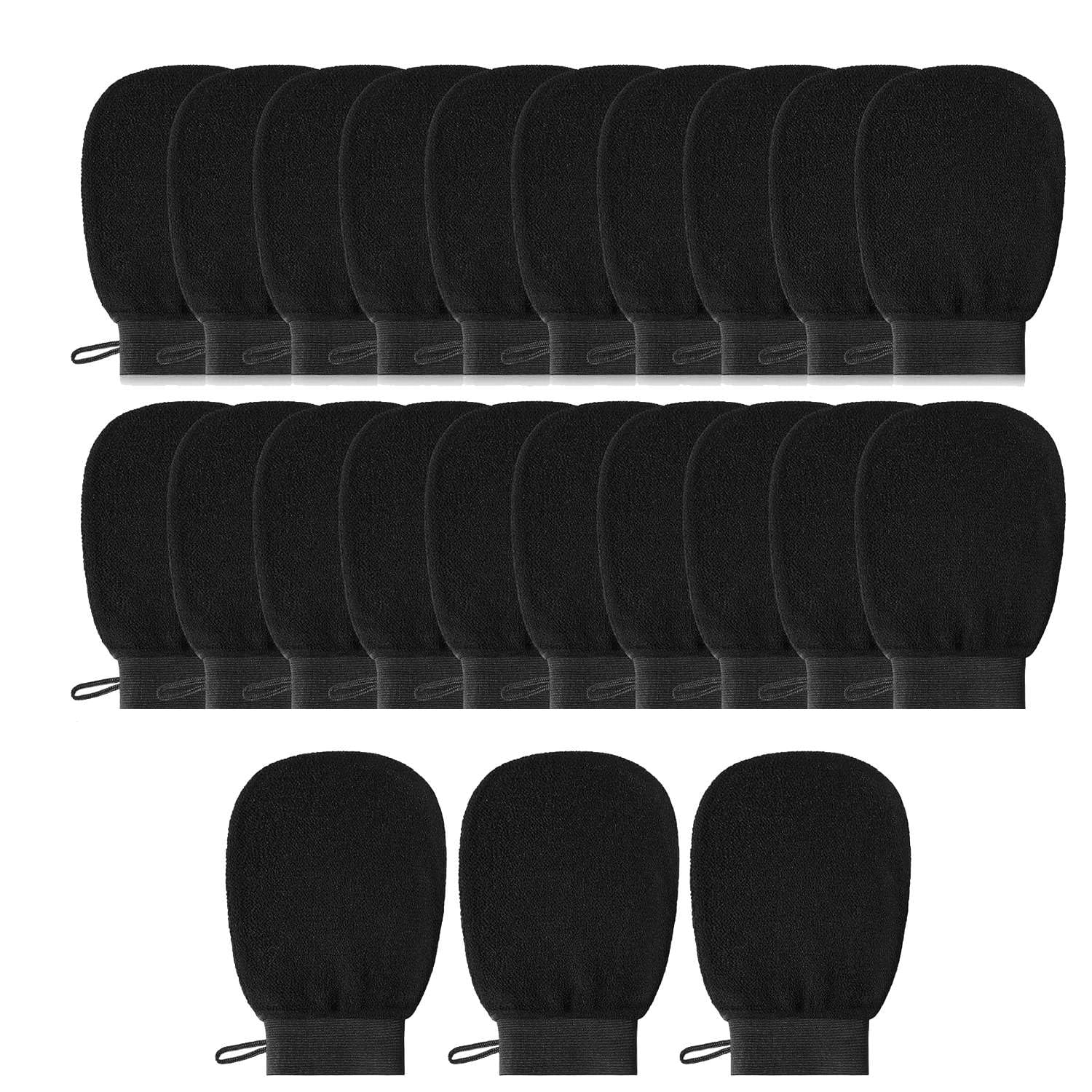 Stroagymoon 20 Pcs Exfoliating Glove Bulk Exfoliator Mitt Body Scrubber 150D Viscose Fiber Deep Skin Korean Scrub Mitt for Bath Easy to Use 14 X 21cm