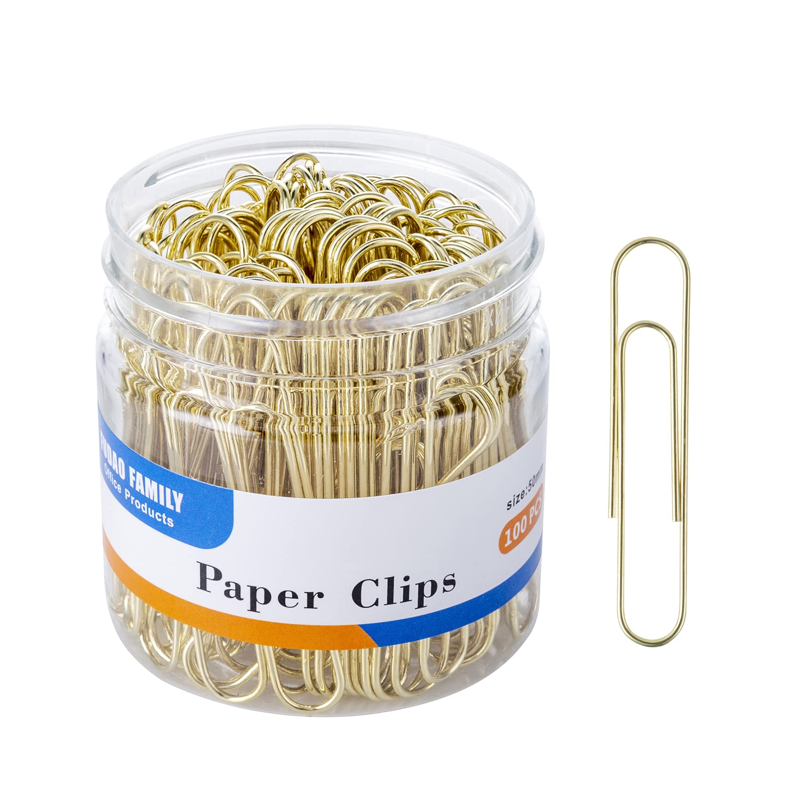 Large Paper Clips, Gold Paper Clips, 2 Inch Paper Clip, 100 pcs Jumbo Paperclips (Jumbo, Gold)