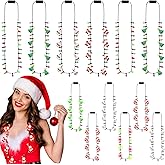 Remuuly 12 Pcs Christmas Light Necklace Xmas Glow Bulbs, Christmas Light up Jewelry LED Mini Bulbs LED Necklace for Kids Girl Ugly Party Favors Birthday Xmas (Fresh)