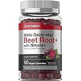 Horb&auml;ach Nitric Oxide Beet Root Gummies | 60 Chews | with Nitrates, Vitamin C &amp; Black Pepper | For Men &amp; Women | Strawberry Flavor | Vegan, Non-GMO, Gluten Free Supplement