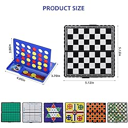 COLORGO 8-in-1 Mini Magnetic Chess Game Set with