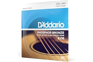 D'Addario EJ16 Phosphor Bronze Acoustic Guitars Strings - Light 12-53