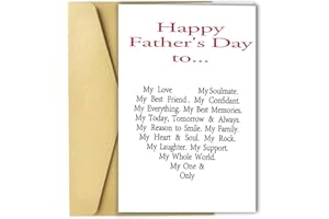 OJsensai Happy Fathers Day Card for Husband, Funny Father’s Day Gift from Wife, Sweet Fathers Day Card for Boyfriend, Unique Gift Idea for Him, Love Card
