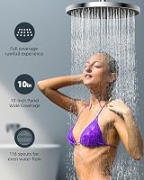 Hibbent Self-Cleaning Rainfall Shower Head 10 Inch Chrome, 360° Adjustable view 5
